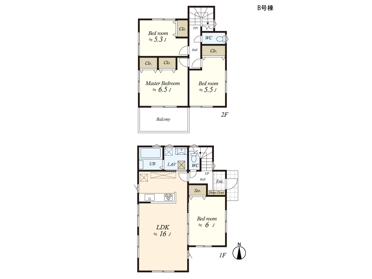 （建物プラン例）丁寧な打ち合わせにてヒアリングを行い、お客様のお好きな間取をプランニングいたします。