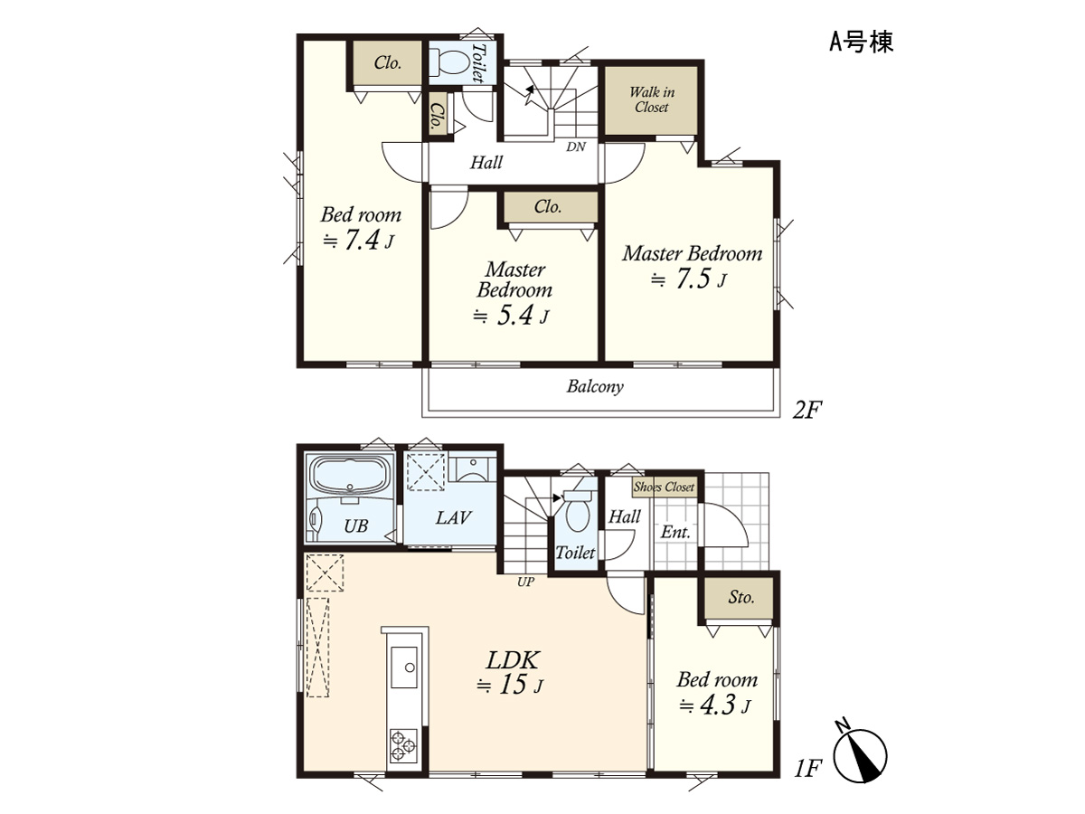 (建物プラン例)丁寧な打ち合わせにてヒアリングを行い、お客様のお好きな間取をプランニングいたします。