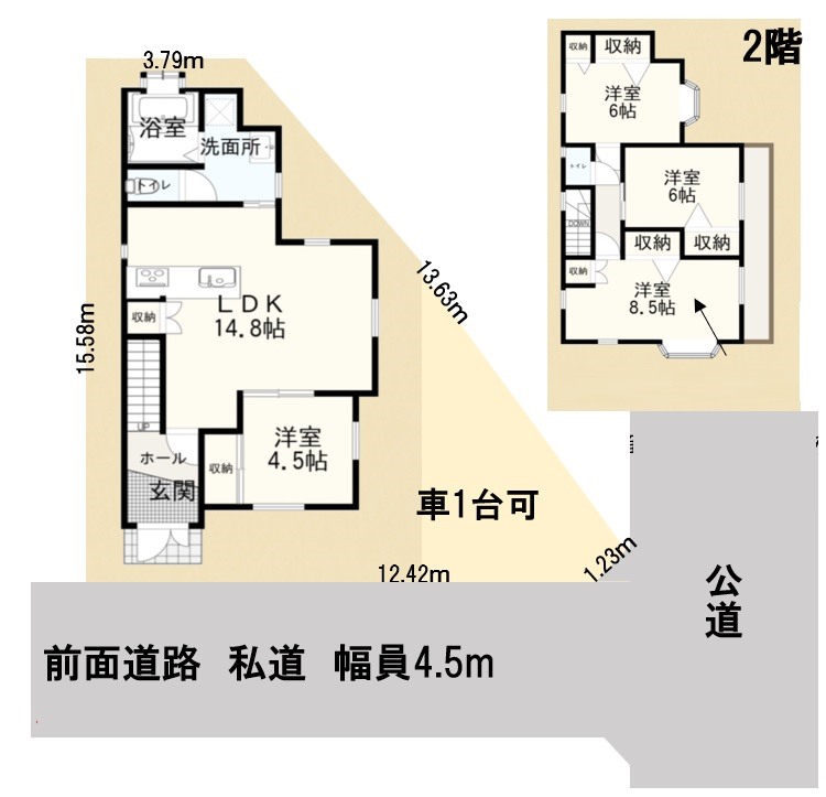 閑静で緑豊かな住宅地に３５坪以上の広々とした敷地の中古戸建