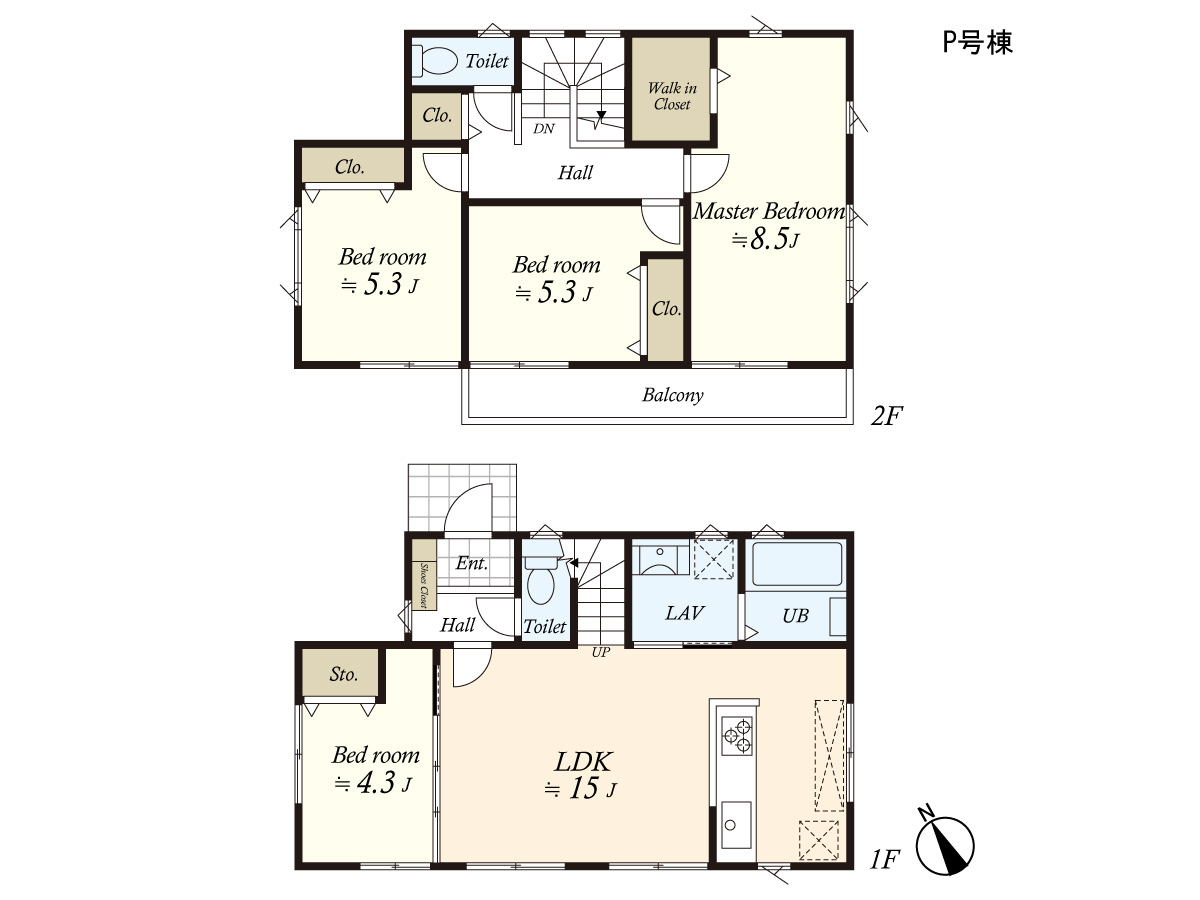 (建物プラン例)丁寧な打ち合わせにてヒアリングを行い、お客様のお好きな間取をプランニングいたします。